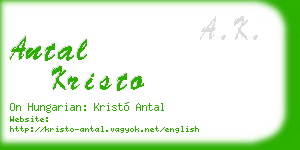 antal kristo business card